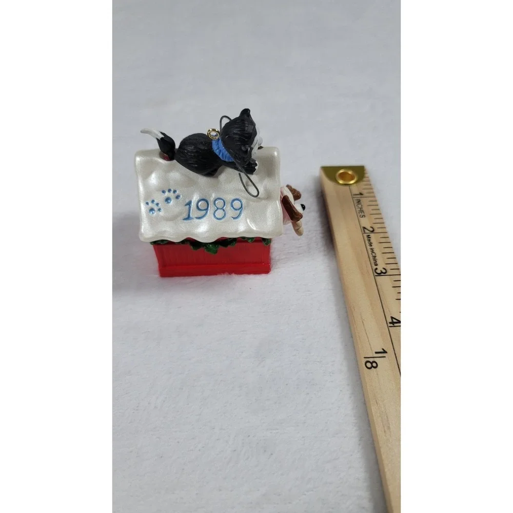 Vtg‎ 1989 Hallmark Lets Play Ornament Dog Cat Doghouse Christmas Tree Keepsake